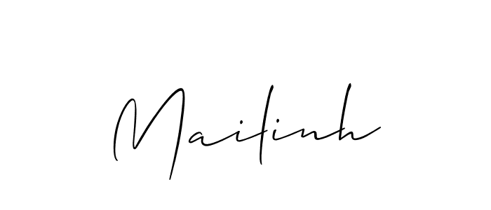 Mailinh stylish signature style. Best Handwritten Sign (Allison_Script) for my name. Handwritten Signature Collection Ideas for my name Mailinh. Mailinh signature style 2 images and pictures png