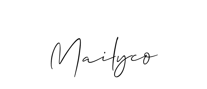 How to Draw Mailyco signature style? Allison_Script is a latest design signature styles for name Mailyco. Mailyco signature style 2 images and pictures png