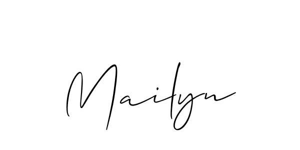 Design your own signature with our free online signature maker. With this signature software, you can create a handwritten (Allison_Script) signature for name Mailyn. Mailyn signature style 2 images and pictures png