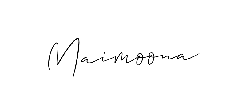 Design your own signature with our free online signature maker. With this signature software, you can create a handwritten (Allison_Script) signature for name Maimoona. Maimoona signature style 2 images and pictures png