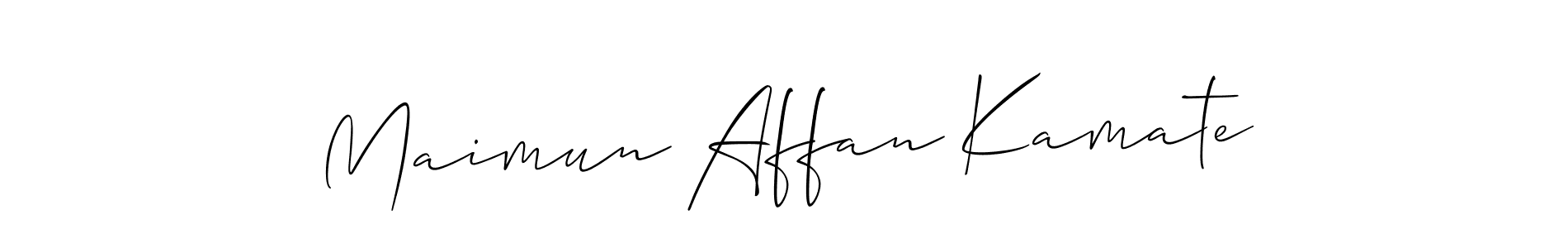It looks lik you need a new signature style for name Maimun Affan Kamate. Design unique handwritten (Allison_Script) signature with our free signature maker in just a few clicks. Maimun Affan Kamate signature style 2 images and pictures png