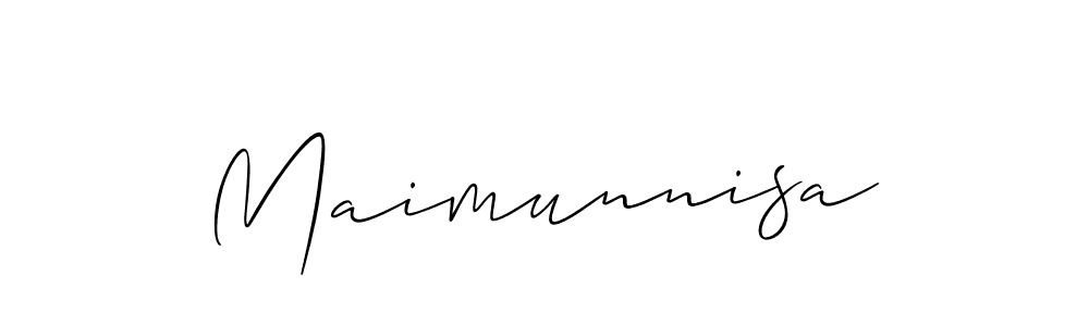 Also You can easily find your signature by using the search form. We will create Maimunnisa name handwritten signature images for you free of cost using Allison_Script sign style. Maimunnisa signature style 2 images and pictures png