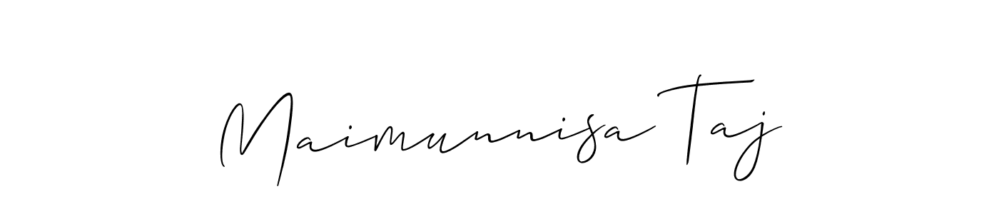 Maimunnisa Taj stylish signature style. Best Handwritten Sign (Allison_Script) for my name. Handwritten Signature Collection Ideas for my name Maimunnisa Taj. Maimunnisa Taj signature style 2 images and pictures png