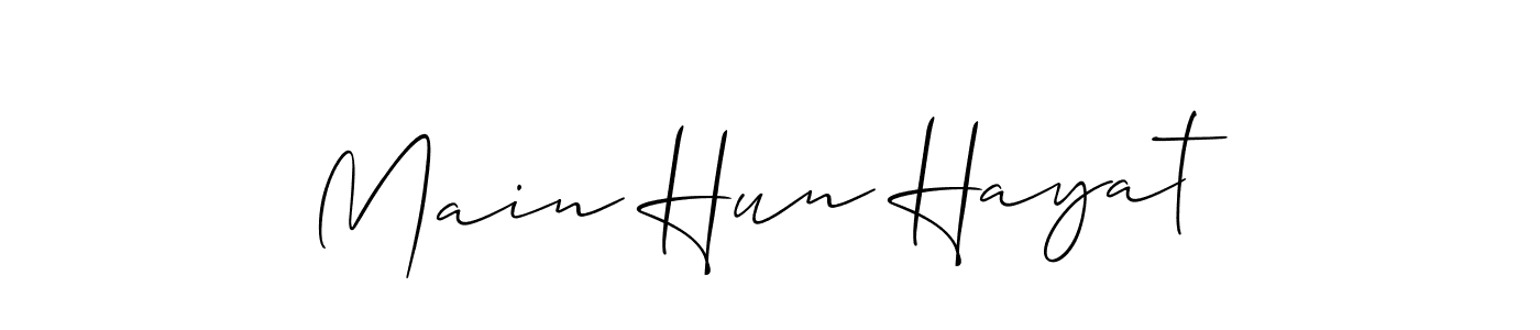 Create a beautiful signature design for name Main Hun Hayat. With this signature (Allison_Script) fonts, you can make a handwritten signature for free. Main Hun Hayat signature style 2 images and pictures png