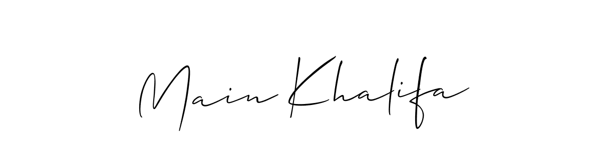 Allison_Script is a professional signature style that is perfect for those who want to add a touch of class to their signature. It is also a great choice for those who want to make their signature more unique. Get Main Khalifa name to fancy signature for free. Main Khalifa signature style 2 images and pictures png