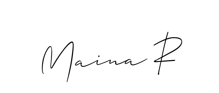 Similarly Allison_Script is the best handwritten signature design. Signature creator online .You can use it as an online autograph creator for name Maina R. Maina R signature style 2 images and pictures png