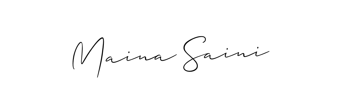 Similarly Allison_Script is the best handwritten signature design. Signature creator online .You can use it as an online autograph creator for name Maina Saini. Maina Saini signature style 2 images and pictures png