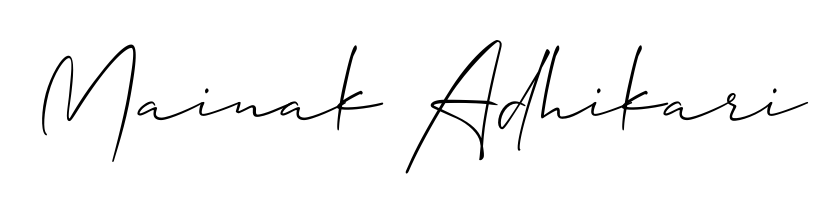Create an unforgettable impression when signing with Mainak Adhikari name styled in Allison_Script typography. 100% free online generator. Mainak Adhikari signature style 2 images and pictures png