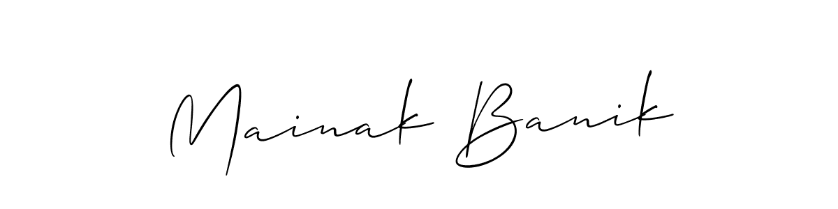 Use a signature maker to create a handwritten signature online. With this signature software, you can design (Allison_Script) your own signature for name Mainak Banik. Mainak Banik signature style 2 images and pictures png