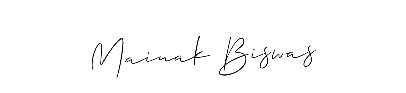 Design your own signature with our free online signature maker. With this signature software, you can create a handwritten (Allison_Script) signature for name Mainak Biswas. Mainak Biswas signature style 2 images and pictures png