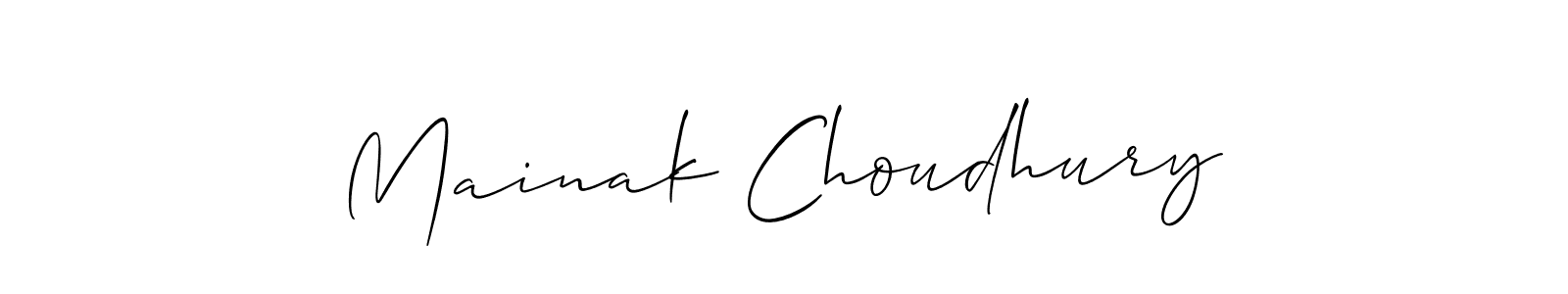 Create a beautiful signature design for name Mainak Choudhury. With this signature (Allison_Script) fonts, you can make a handwritten signature for free. Mainak Choudhury signature style 2 images and pictures png