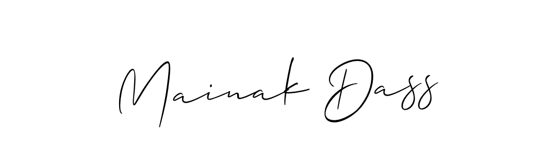 You should practise on your own different ways (Allison_Script) to write your name (Mainak Dass) in signature. don't let someone else do it for you. Mainak Dass signature style 2 images and pictures png