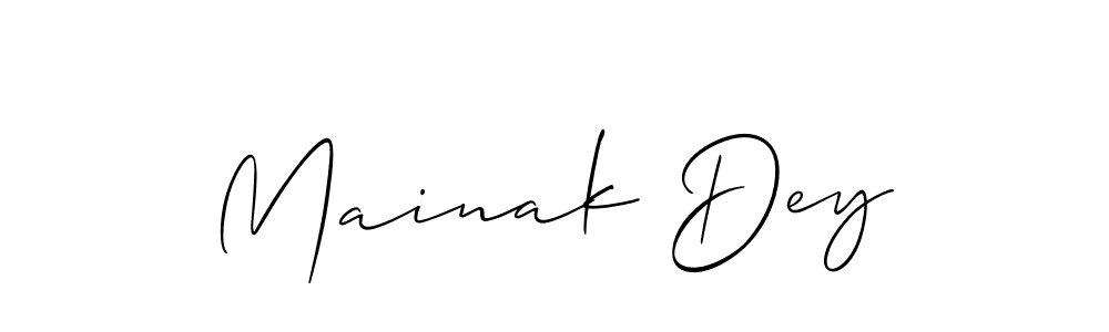 Create a beautiful signature design for name Mainak Dey. With this signature (Allison_Script) fonts, you can make a handwritten signature for free. Mainak Dey signature style 2 images and pictures png