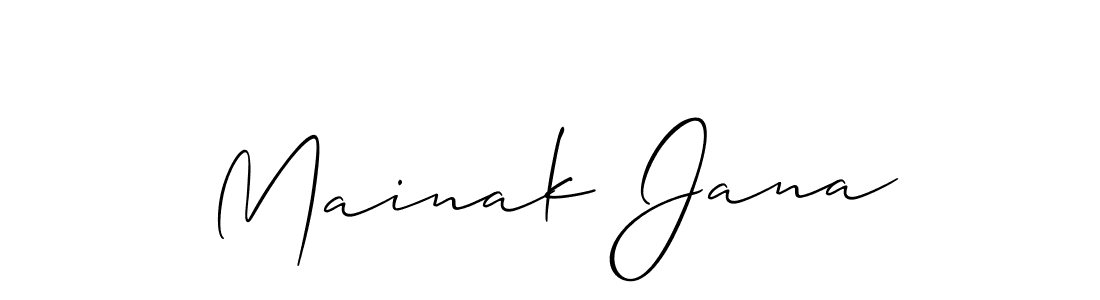Design your own signature with our free online signature maker. With this signature software, you can create a handwritten (Allison_Script) signature for name Mainak Jana. Mainak Jana signature style 2 images and pictures png