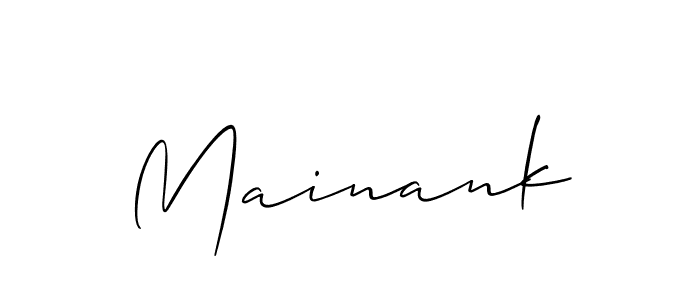 How to make Mainank name signature. Use Allison_Script style for creating short signs online. This is the latest handwritten sign. Mainank signature style 2 images and pictures png