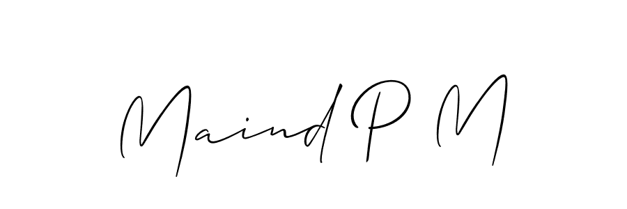 Similarly Allison_Script is the best handwritten signature design. Signature creator online .You can use it as an online autograph creator for name Maind P M. Maind P M signature style 2 images and pictures png