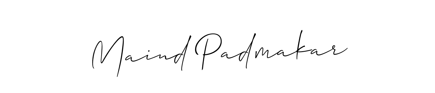 Use a signature maker to create a handwritten signature online. With this signature software, you can design (Allison_Script) your own signature for name Maind Padmakar. Maind Padmakar signature style 2 images and pictures png