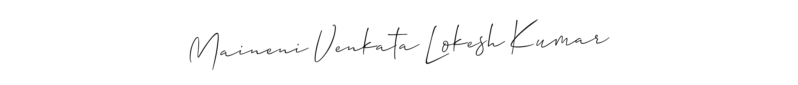 Make a beautiful signature design for name Maineni Venkata Lokesh Kumar. With this signature (Allison_Script) style, you can create a handwritten signature for free. Maineni Venkata Lokesh Kumar signature style 2 images and pictures png