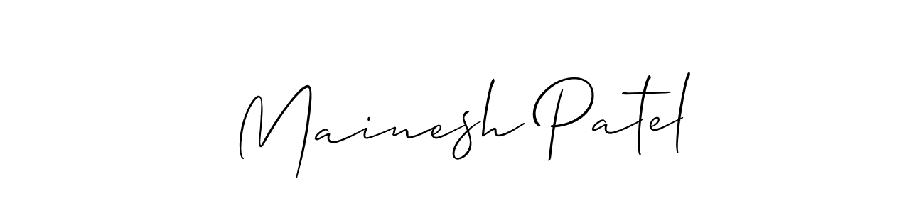 This is the best signature style for the Mainesh Patel name. Also you like these signature font (Allison_Script). Mix name signature. Mainesh Patel signature style 2 images and pictures png