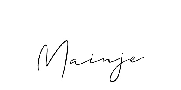 It looks lik you need a new signature style for name Mainje. Design unique handwritten (Allison_Script) signature with our free signature maker in just a few clicks. Mainje signature style 2 images and pictures png