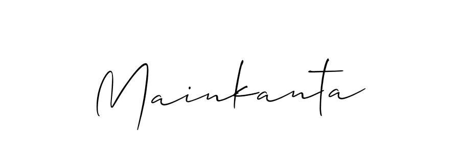 Use a signature maker to create a handwritten signature online. With this signature software, you can design (Allison_Script) your own signature for name Mainkanta. Mainkanta signature style 2 images and pictures png