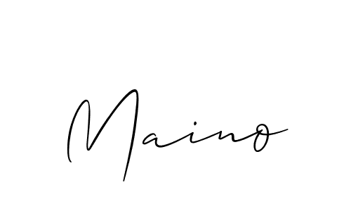 Design your own signature with our free online signature maker. With this signature software, you can create a handwritten (Allison_Script) signature for name Maino. Maino signature style 2 images and pictures png