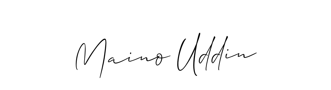 if you are searching for the best signature style for your name Maino Uddin. so please give up your signature search. here we have designed multiple signature styles  using Allison_Script. Maino Uddin signature style 2 images and pictures png