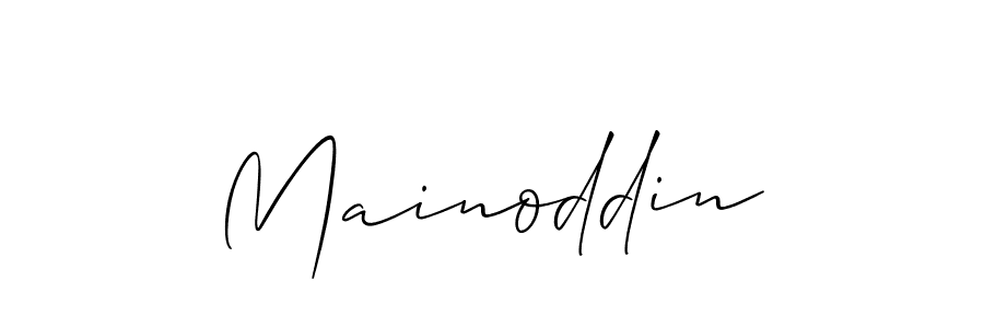 Use a signature maker to create a handwritten signature online. With this signature software, you can design (Allison_Script) your own signature for name Mainoddin. Mainoddin signature style 2 images and pictures png