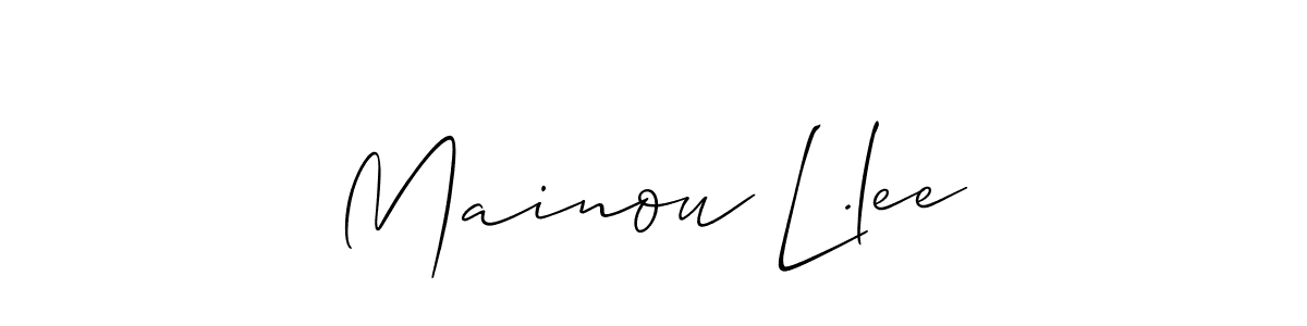 This is the best signature style for the Mainou L.lee name. Also you like these signature font (Allison_Script). Mix name signature. Mainou L.lee signature style 2 images and pictures png