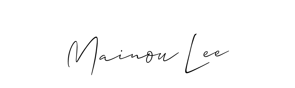 Use a signature maker to create a handwritten signature online. With this signature software, you can design (Allison_Script) your own signature for name Mainou Lee. Mainou Lee signature style 2 images and pictures png