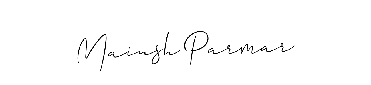 Use a signature maker to create a handwritten signature online. With this signature software, you can design (Allison_Script) your own signature for name Mainsh Parmar. Mainsh Parmar signature style 2 images and pictures png