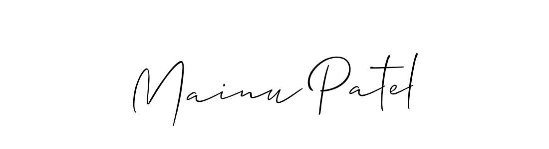 It looks lik you need a new signature style for name Mainu Patel. Design unique handwritten (Allison_Script) signature with our free signature maker in just a few clicks. Mainu Patel signature style 2 images and pictures png