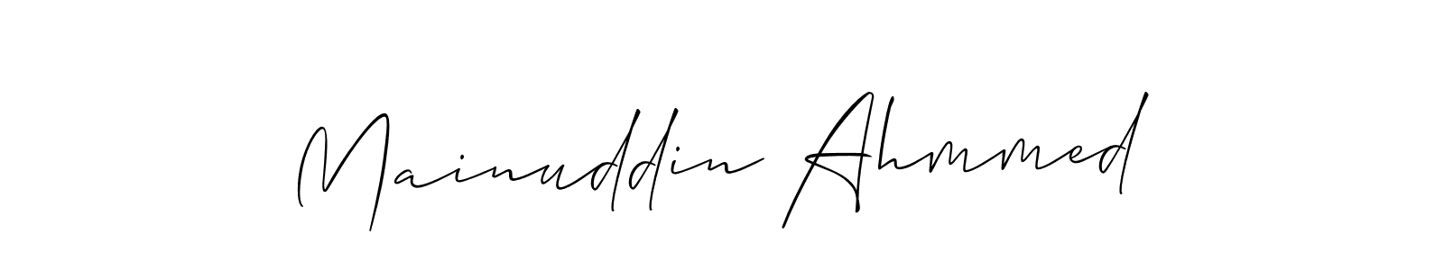 It looks lik you need a new signature style for name Mainuddin Ahmmed. Design unique handwritten (Allison_Script) signature with our free signature maker in just a few clicks. Mainuddin Ahmmed signature style 2 images and pictures png