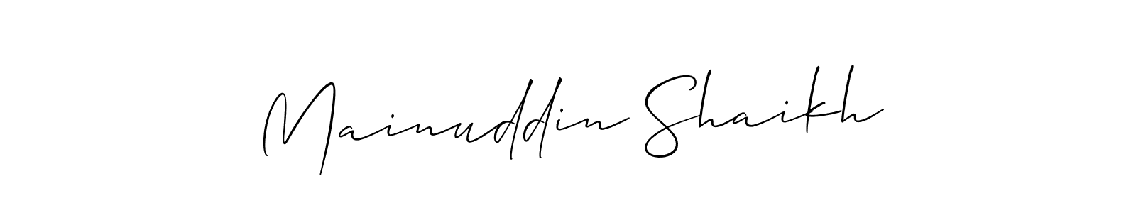 How to make Mainuddin Shaikh signature? Allison_Script is a professional autograph style. Create handwritten signature for Mainuddin Shaikh name. Mainuddin Shaikh signature style 2 images and pictures png