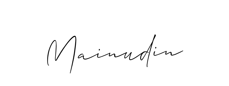 It looks lik you need a new signature style for name Mainudin. Design unique handwritten (Allison_Script) signature with our free signature maker in just a few clicks. Mainudin signature style 2 images and pictures png