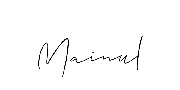 Make a beautiful signature design for name Mainul. With this signature (Allison_Script) style, you can create a handwritten signature for free. Mainul signature style 2 images and pictures png