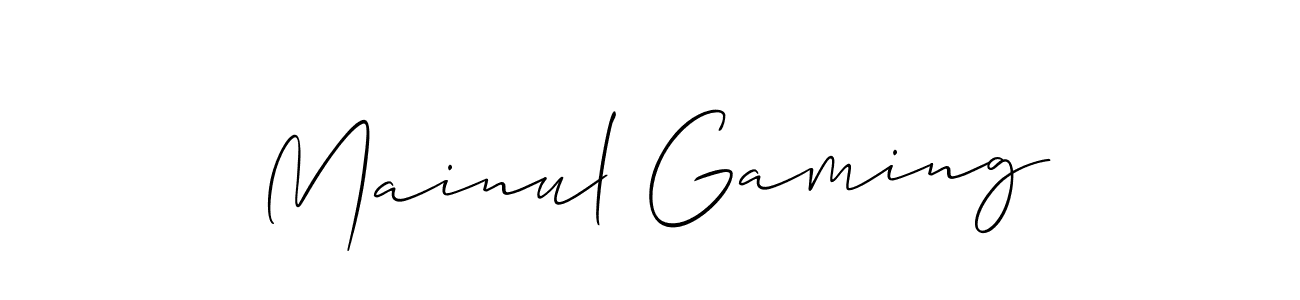 Allison_Script is a professional signature style that is perfect for those who want to add a touch of class to their signature. It is also a great choice for those who want to make their signature more unique. Get Mainul Gaming name to fancy signature for free. Mainul Gaming signature style 2 images and pictures png