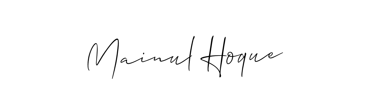 Use a signature maker to create a handwritten signature online. With this signature software, you can design (Allison_Script) your own signature for name Mainul Hoque. Mainul Hoque signature style 2 images and pictures png