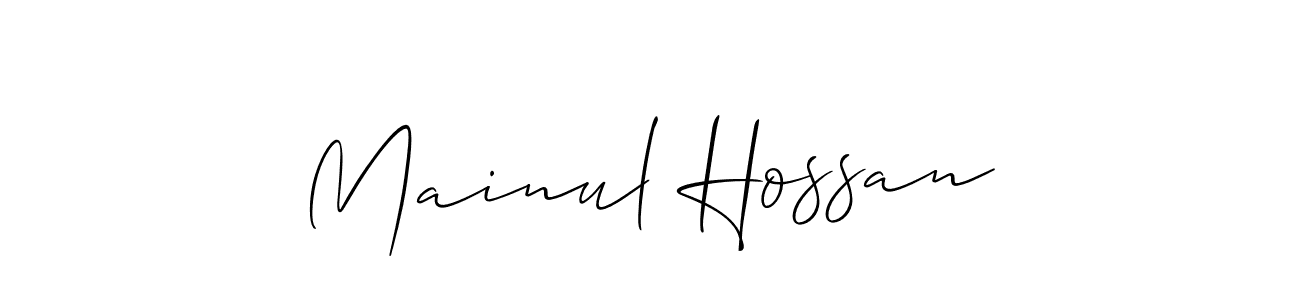 This is the best signature style for the Mainul Hossan name. Also you like these signature font (Allison_Script). Mix name signature. Mainul Hossan signature style 2 images and pictures png