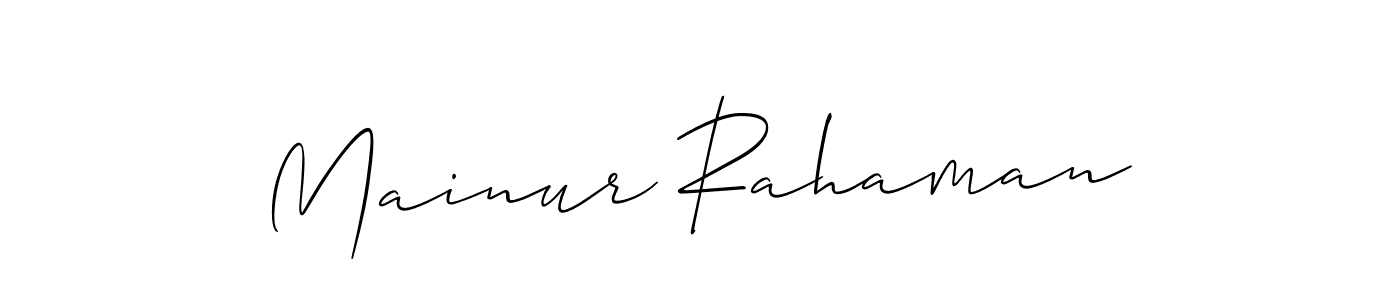 It looks lik you need a new signature style for name Mainur Rahaman. Design unique handwritten (Allison_Script) signature with our free signature maker in just a few clicks. Mainur Rahaman signature style 2 images and pictures png