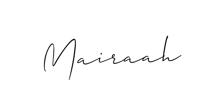 Design your own signature with our free online signature maker. With this signature software, you can create a handwritten (Allison_Script) signature for name Mairaah. Mairaah signature style 2 images and pictures png