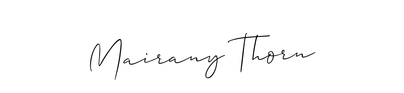 Make a beautiful signature design for name Mairany Thorn. With this signature (Allison_Script) style, you can create a handwritten signature for free. Mairany Thorn signature style 2 images and pictures png