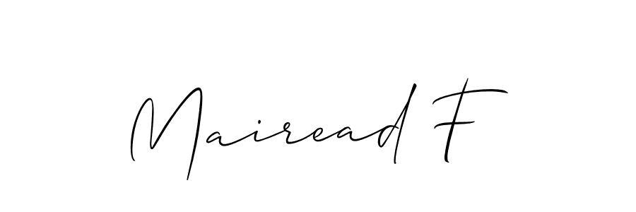 It looks lik you need a new signature style for name Mairead F. Design unique handwritten (Allison_Script) signature with our free signature maker in just a few clicks. Mairead F signature style 2 images and pictures png