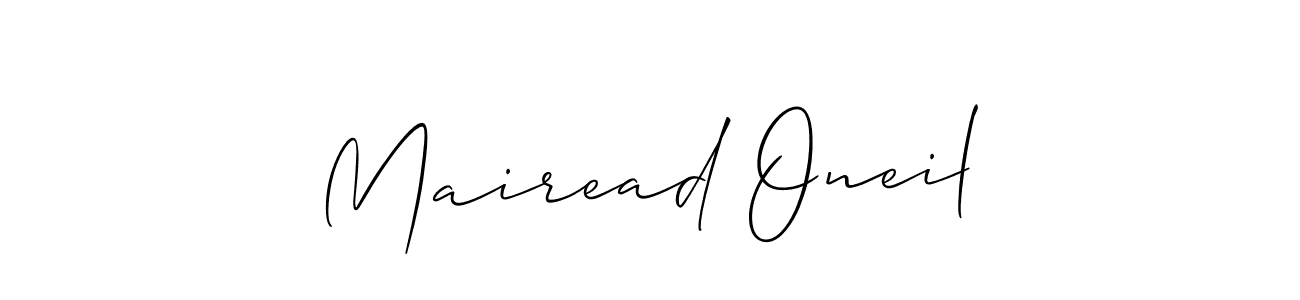 Make a beautiful signature design for name Mairead Oneil. With this signature (Allison_Script) style, you can create a handwritten signature for free. Mairead Oneil signature style 2 images and pictures png