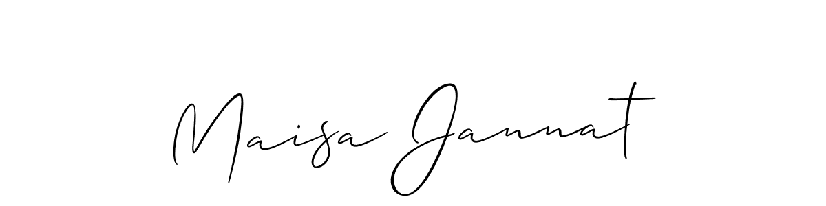 How to make Maisa Jannat name signature. Use Allison_Script style for creating short signs online. This is the latest handwritten sign. Maisa Jannat signature style 2 images and pictures png