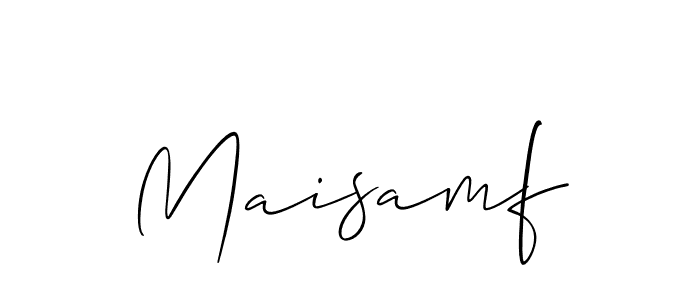 Design your own signature with our free online signature maker. With this signature software, you can create a handwritten (Allison_Script) signature for name Maisamf. Maisamf signature style 2 images and pictures png