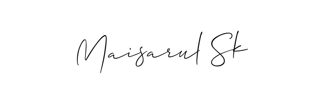Design your own signature with our free online signature maker. With this signature software, you can create a handwritten (Allison_Script) signature for name Maisarul Sk. Maisarul Sk signature style 2 images and pictures png