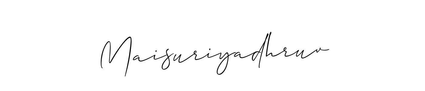 It looks lik you need a new signature style for name Maisuriyadhruv. Design unique handwritten (Allison_Script) signature with our free signature maker in just a few clicks. Maisuriyadhruv signature style 2 images and pictures png