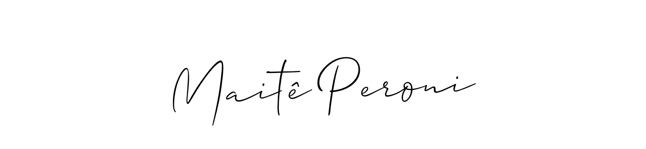 How to make Maitê Peroni name signature. Use Allison_Script style for creating short signs online. This is the latest handwritten sign. Maitê Peroni signature style 2 images and pictures png