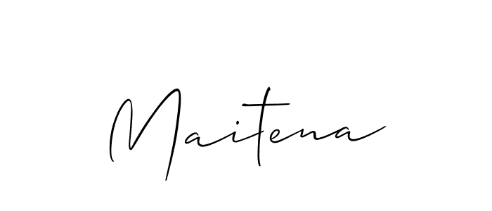 Design your own signature with our free online signature maker. With this signature software, you can create a handwritten (Allison_Script) signature for name Maitena. Maitena signature style 2 images and pictures png